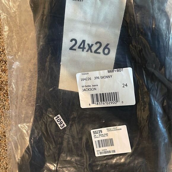 Warp + Weft Womens Jeans Petite 24 JFK Skinny Black Goth Mod Classic - Picture 5 of 5
